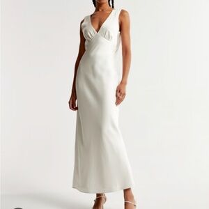 Abercrombie & Fitch White Midi Dress